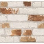 brick effect interlocking tile, in white and red stone mix colours.